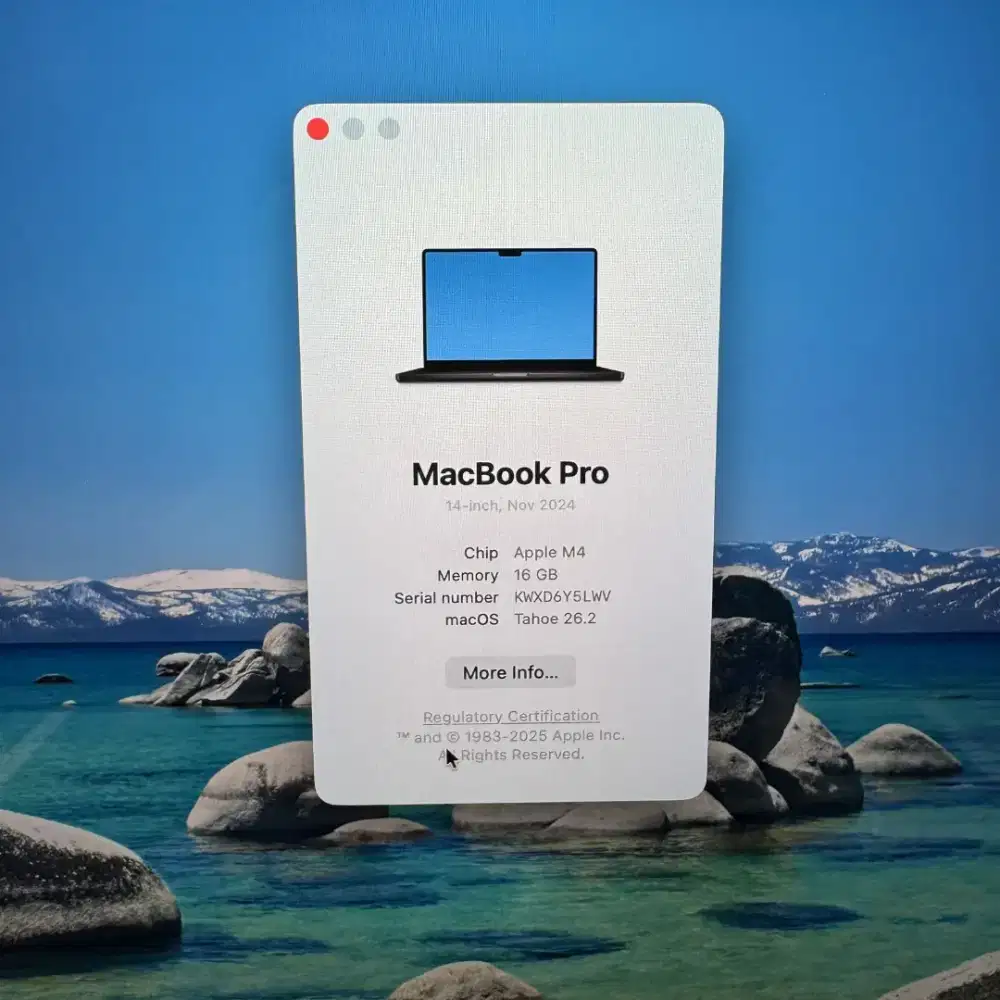 Macbook M4 Pro 14 inch Ram 16 Ssd 512 Full set Space Black buat desain