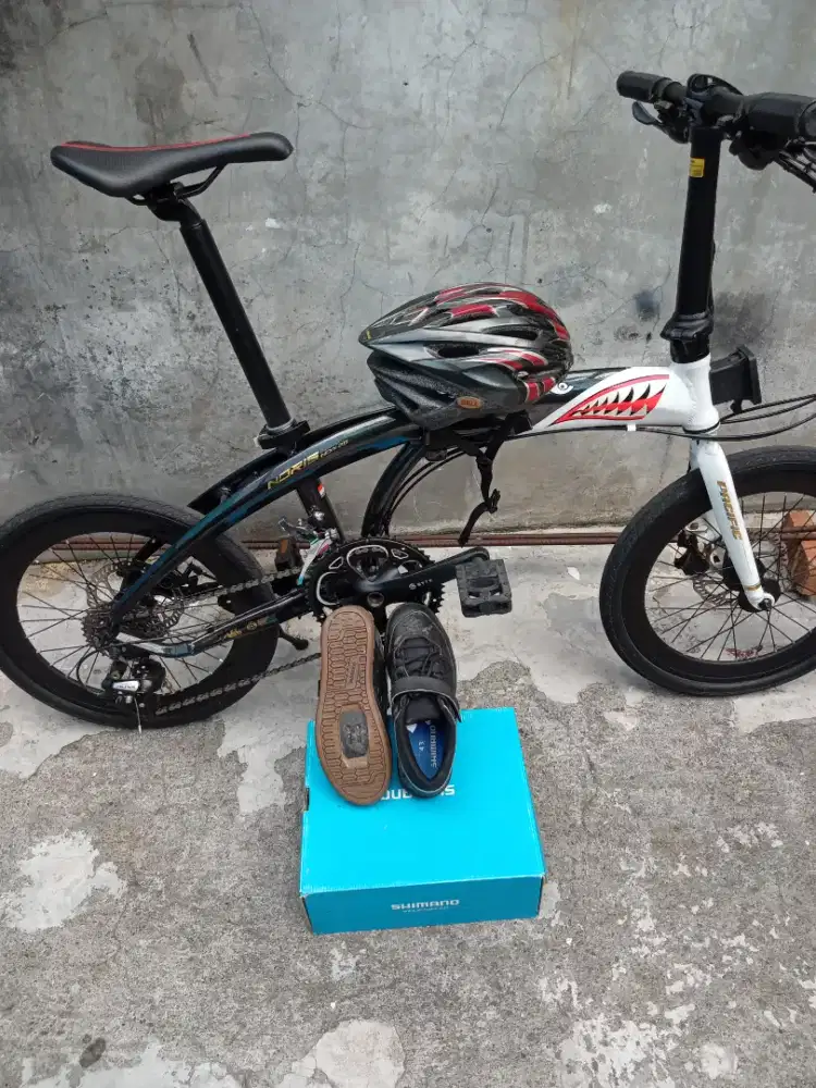 Sepeda Lipat Pacific Noris 20inch alloy bonus sepatu cleat shimano aM5