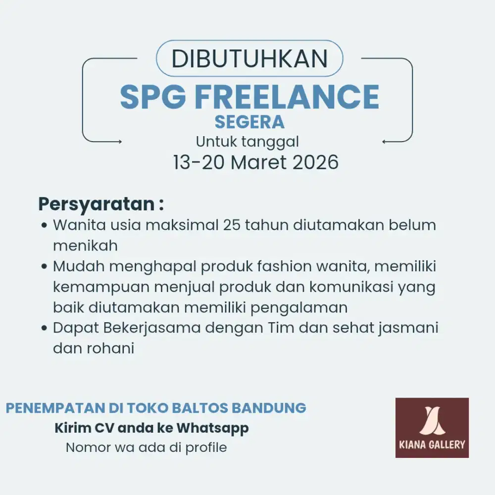 Freelance / casual SPG toko fashion di baltos