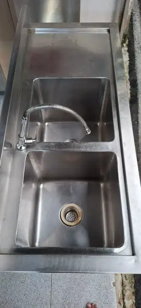Sink stainles kitchen 2 lubang