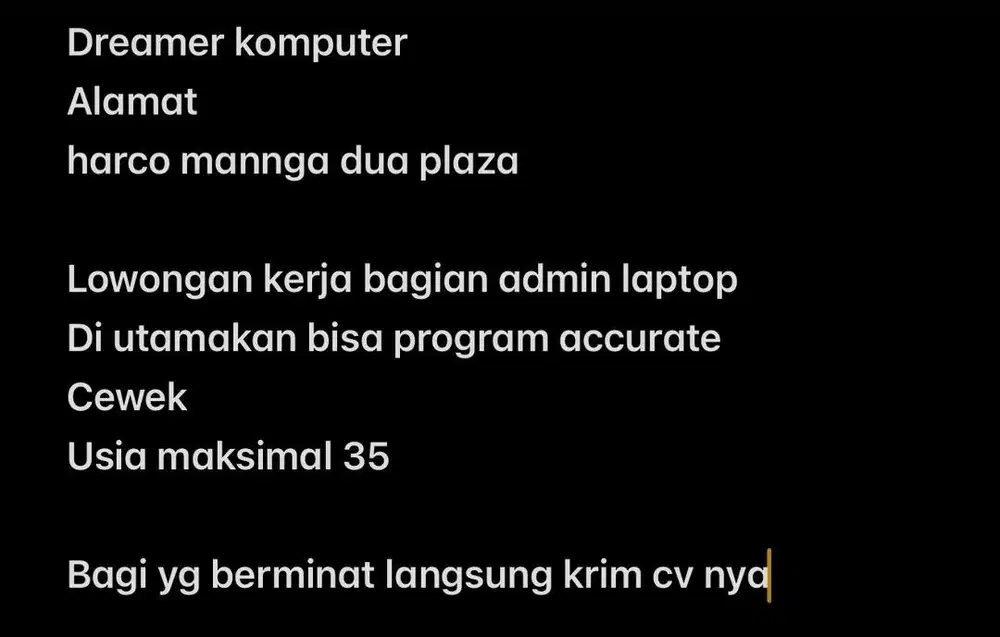 Lowongan kerja admin