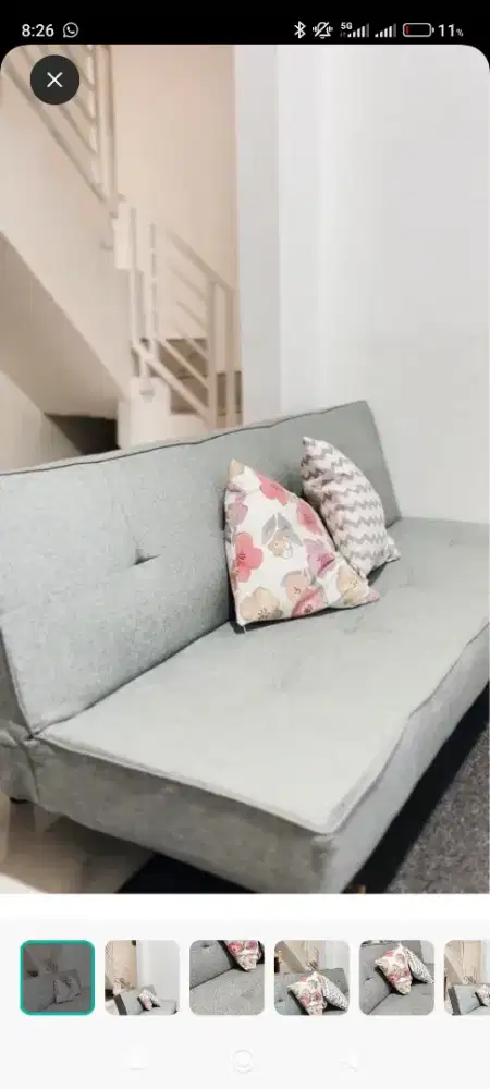 Sofa lipat 150cm kecil hanya buat tidur tidak bisa di tekuk