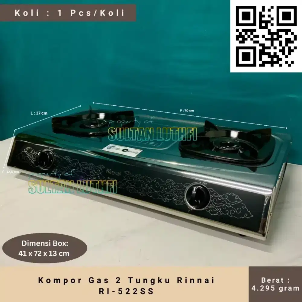 Kompor Gas 2 Tungku Rinnai RI-522SS