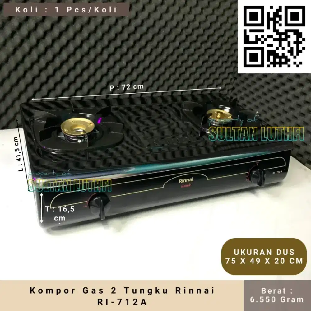 Kompor Gas 2 Tungku Rinnai RI-712A