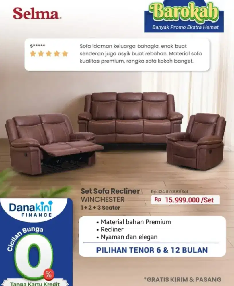 PROMO SOFA RECLAINER