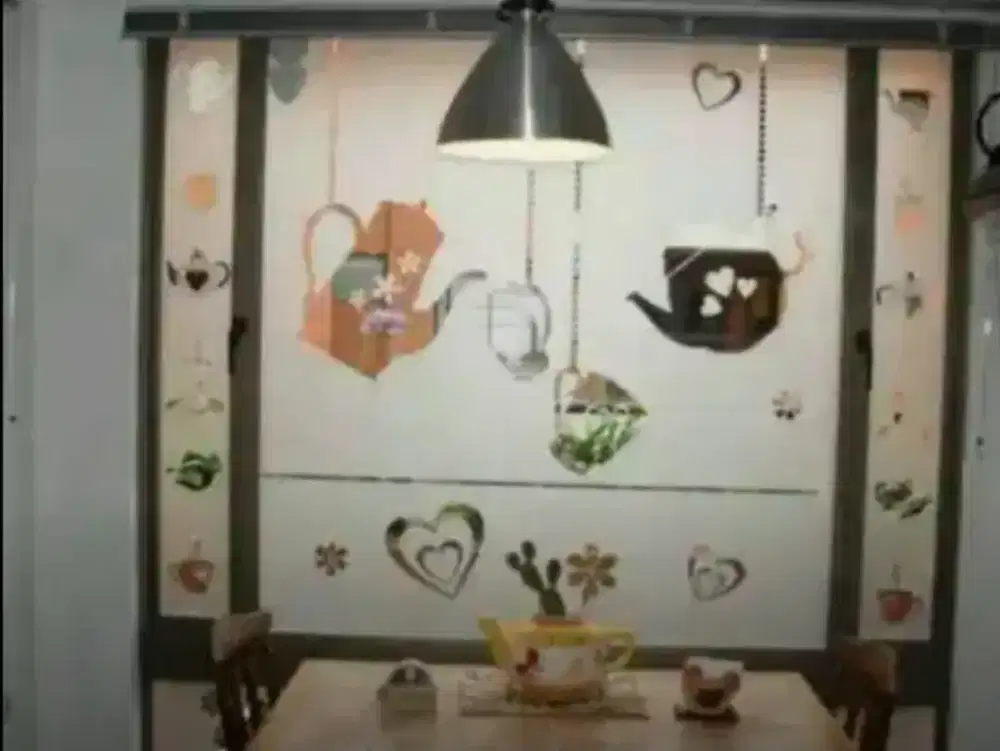 Kaca dapur cantik dg stiker sanblas kaca film