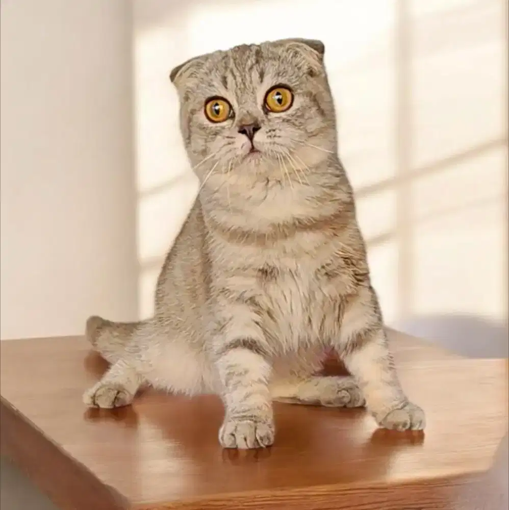 Kucing Scottish fold blue tabby