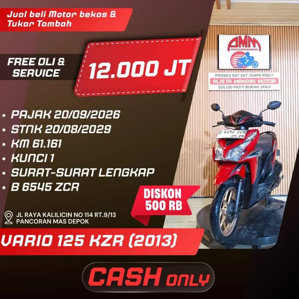 VARIO 125 KZR 2013 PAJAK HIDUP CASH ONLY KREDIVO INDODANA GOPAY ALISTA