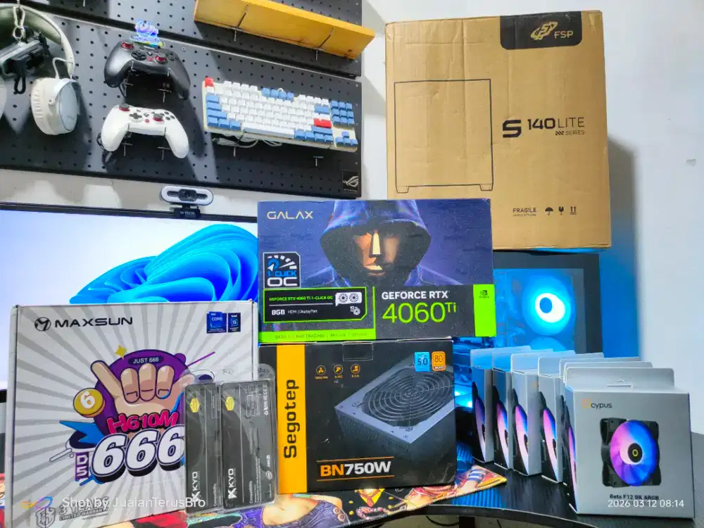 CPU PC RAM 32GB DDR5 INTEL i5 13400F VGA RTX 4060 Ti 8GB SSD 1TB NVME