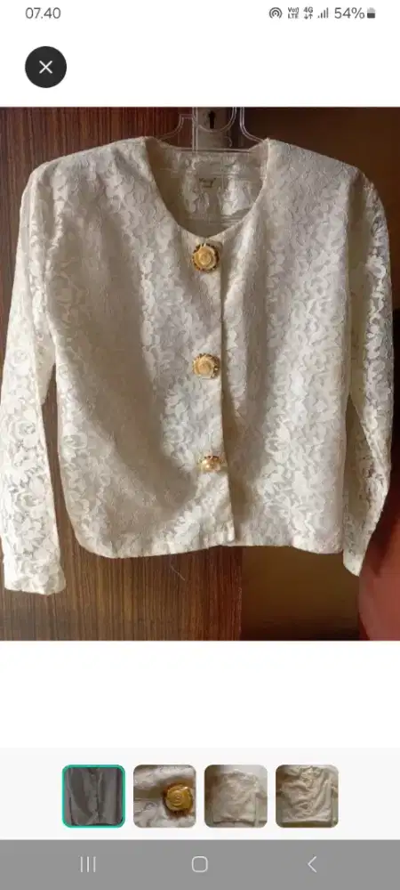 Baju cantik bahan brukat Ld.94cm