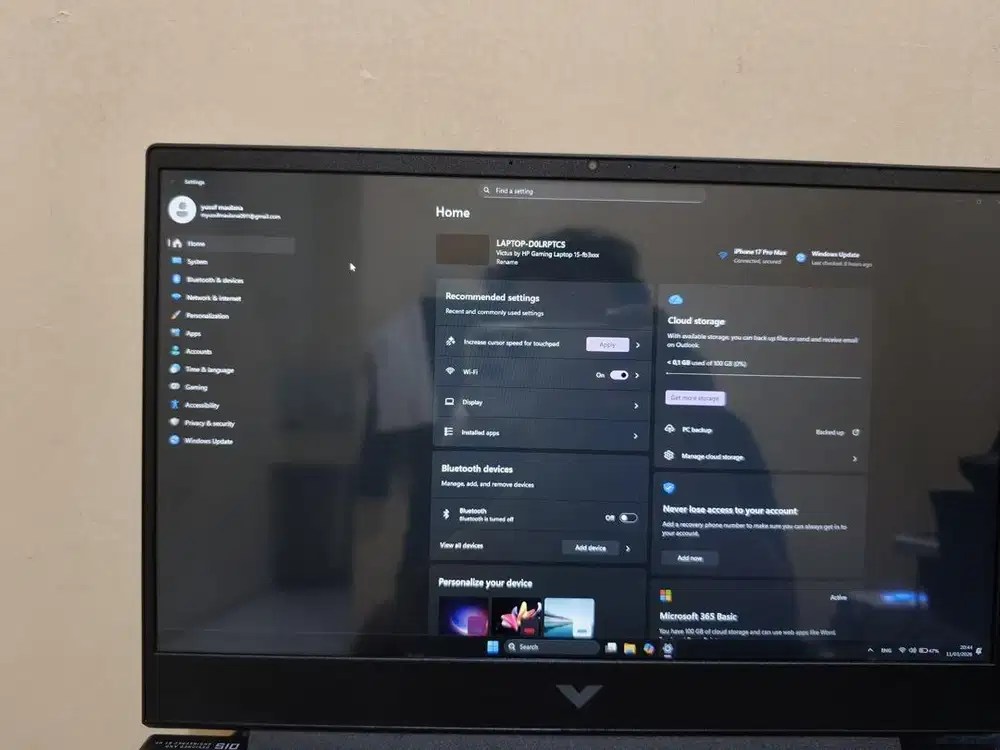 laptop HP Victus 15 Ryzen 7 7445hs Rtx 3050 ram 16/512gb
