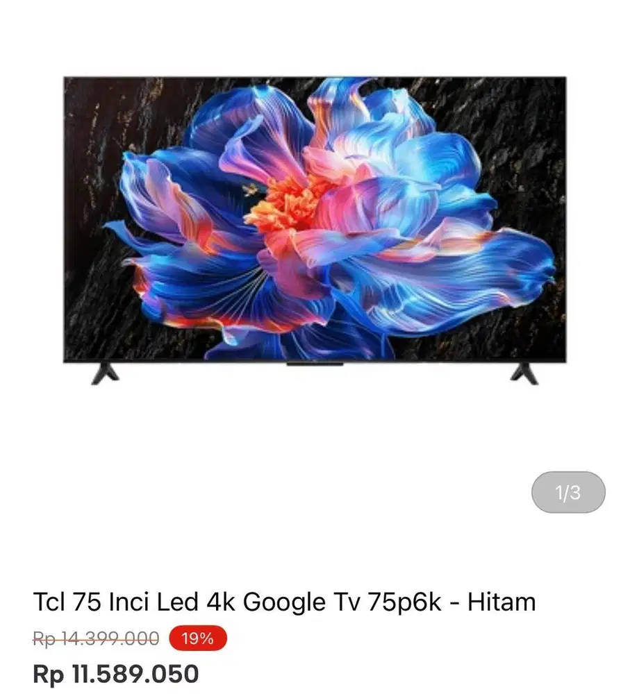 TCL GOOGLE TV 4K 75inci