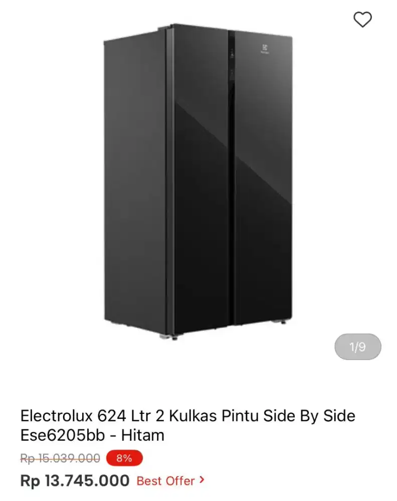 KULKAS SBS ELECTROLUX ESE6205BB