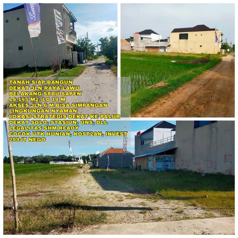 Tanah Dekat Jln Lawu Strategis Jaten Karanganyar