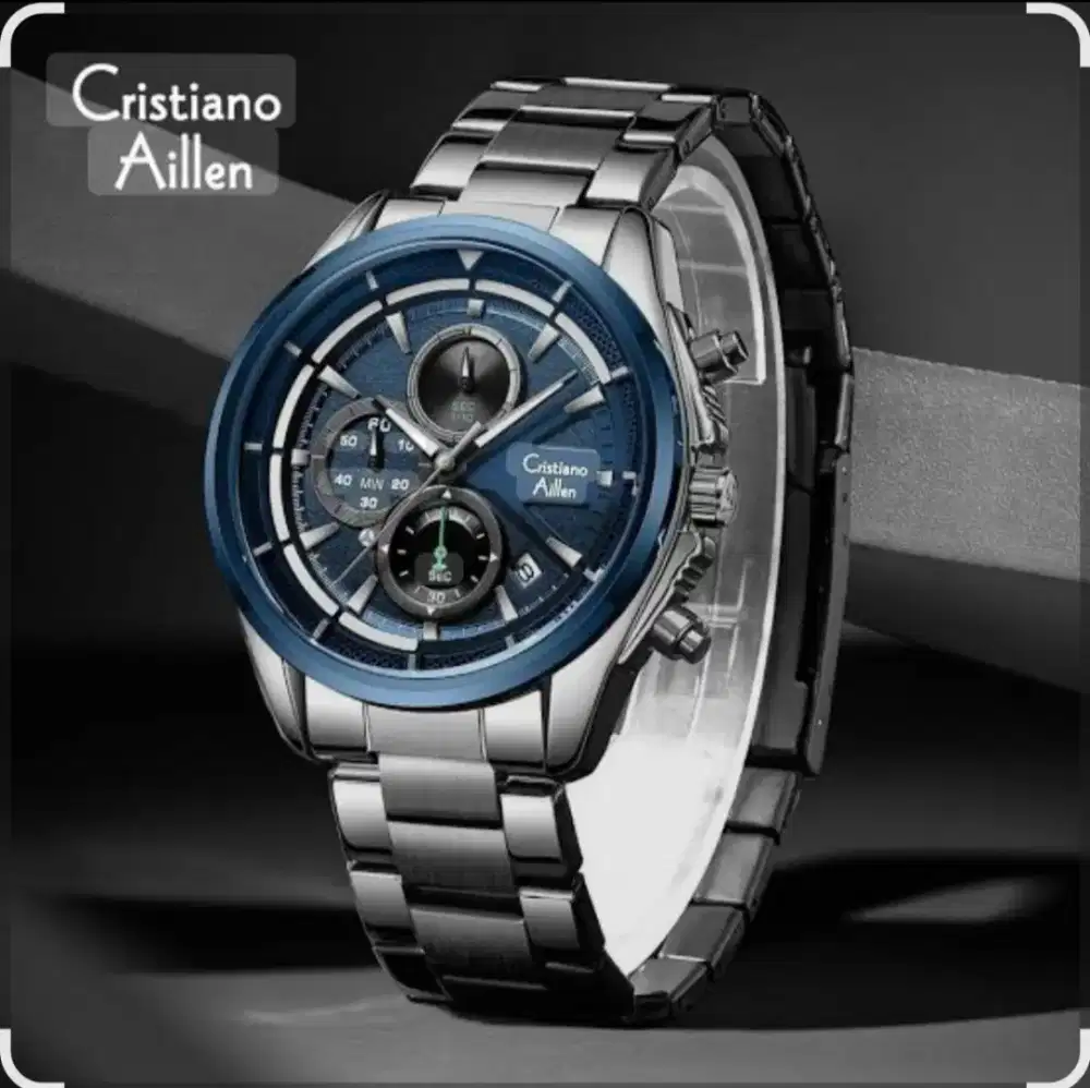 Jam Tangan Pria Cristiano Aillen Analog CA8890 Rantai Stainless steel
