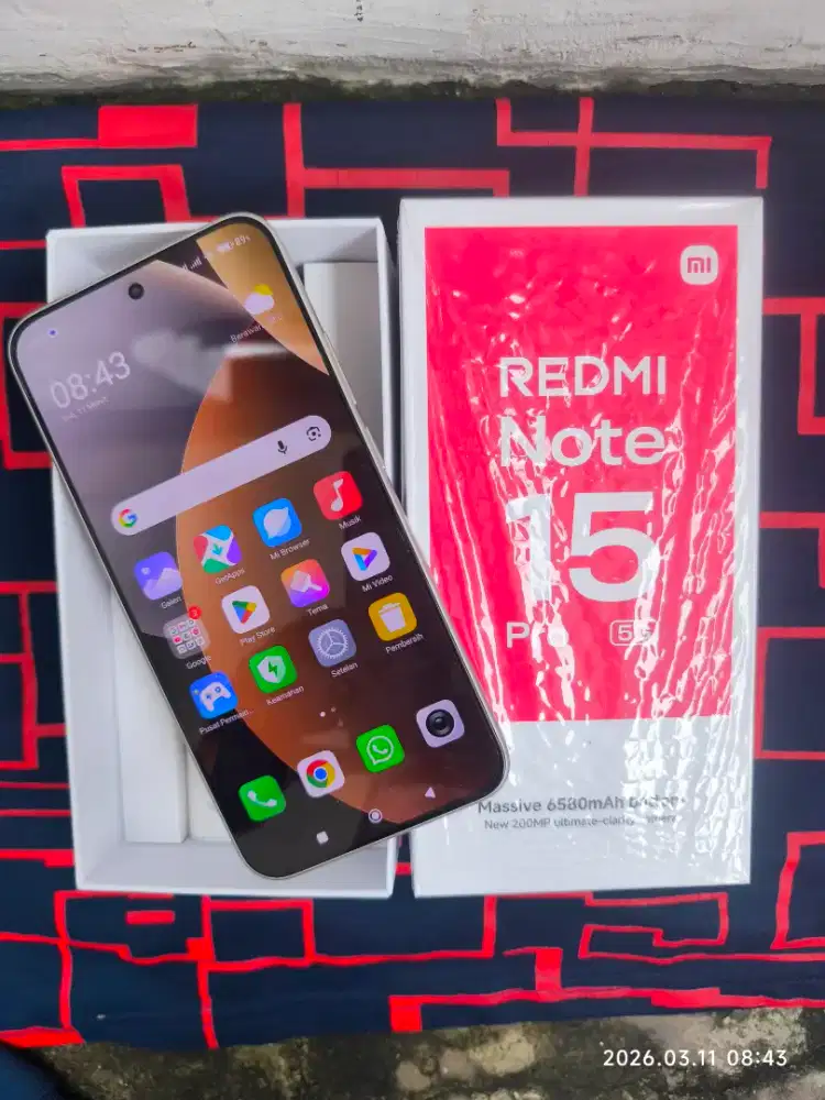 Redmi Note 15 Pro 5G 8/256 Fullset ori segel mulus garansi ON 2027