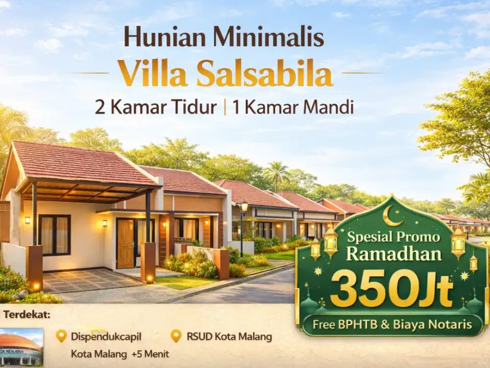 Dijual Rumah Minimalis Belakang Gor Ken Arok Buring Kota Malang