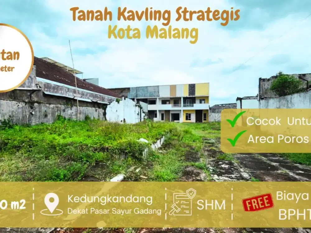Dijual Tanah Kavling area poros jalan cocok untuk usaha Kota Malang