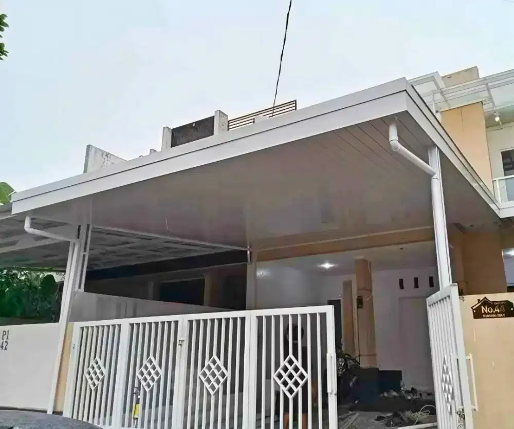 Pasang kanopi baja ringan plafon pvc