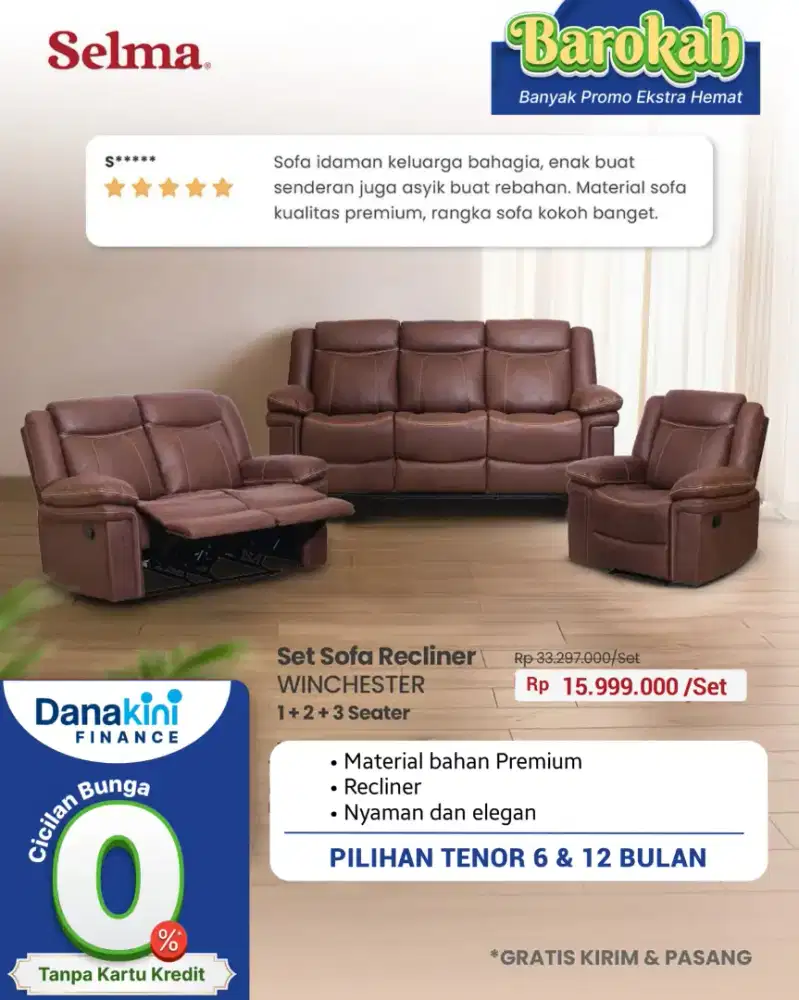 Set sofa ricliner murah