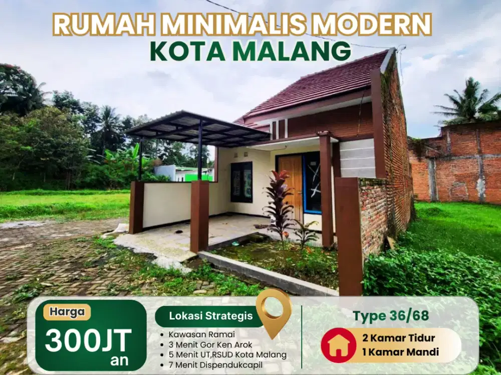 Rumah 300 Jutaan Dekat Gor Kenarok Di Kota Malang