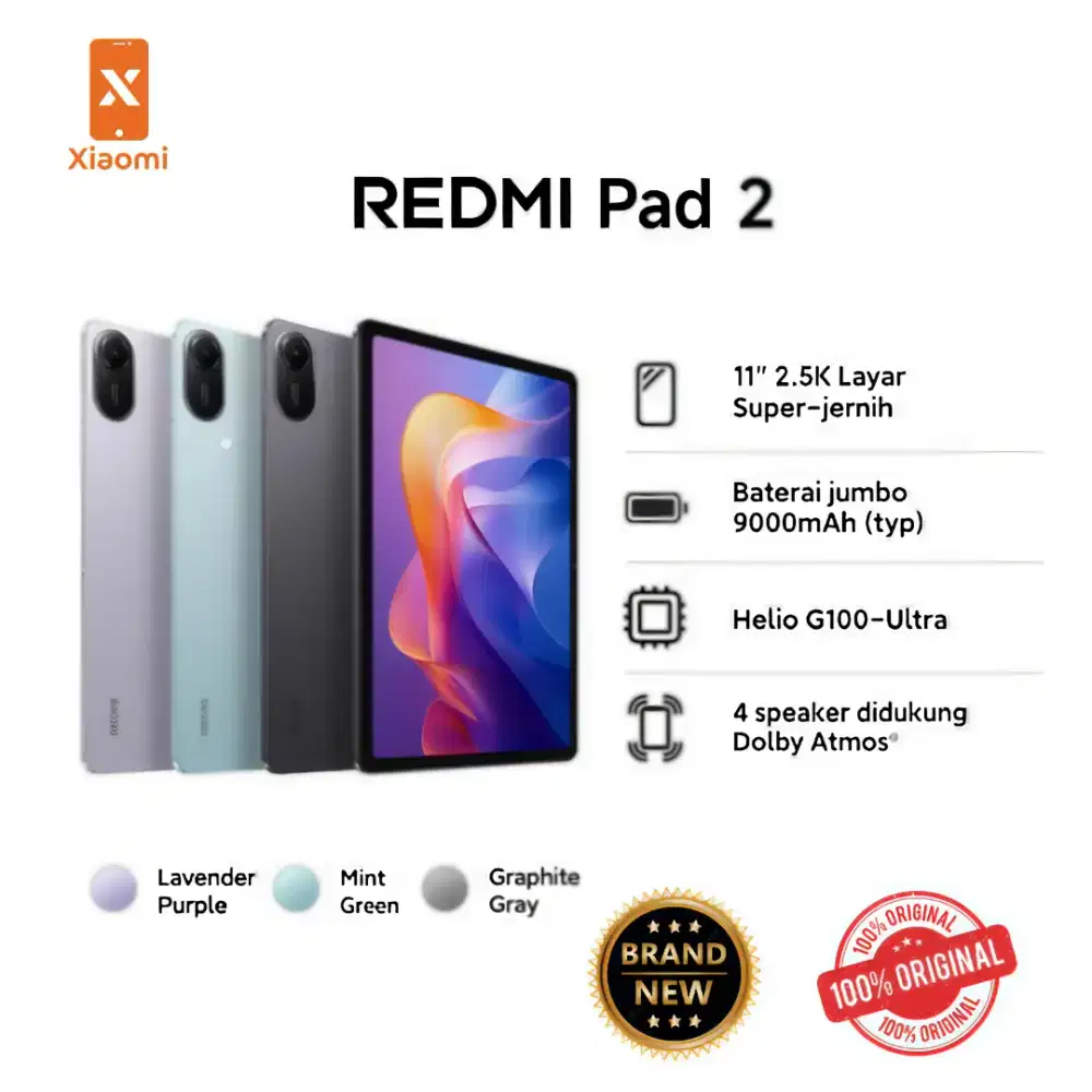 Redmi Pad 2 (4/128) GB Baru Resmi Xiaomi²