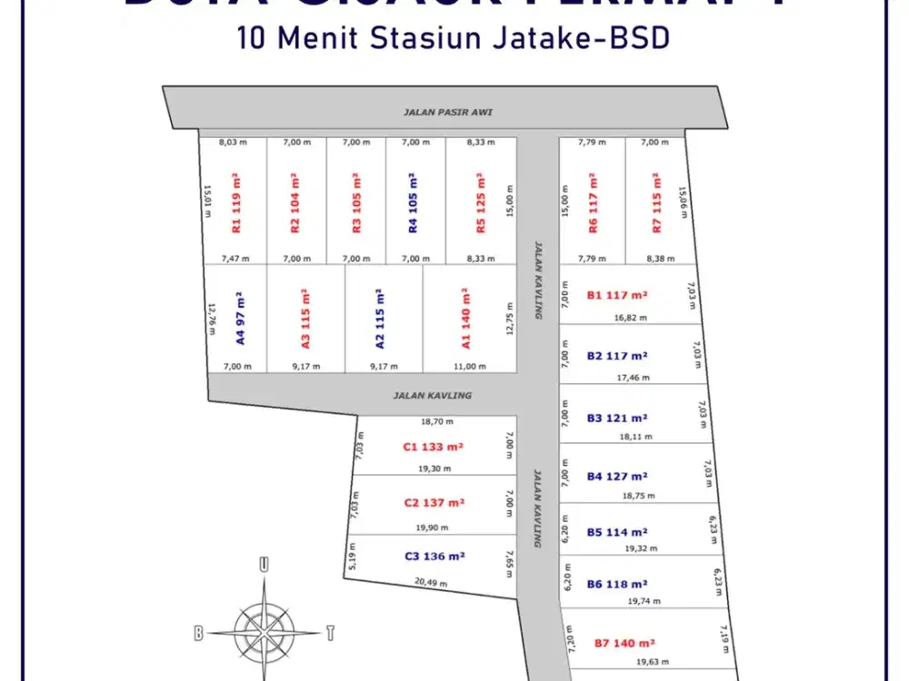 Tanah 1 Jt-an Dekat Stasiun Jatake, SHM Perunit