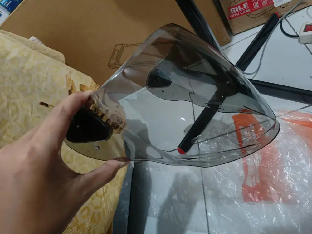 Visor / Kaca Helm Light Smoke NHK R6 + ratchet ORIGINAL NHK