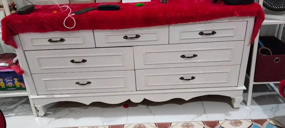 Bufet TV Rak TV Laci TV warna Putih Panjang 160 cm