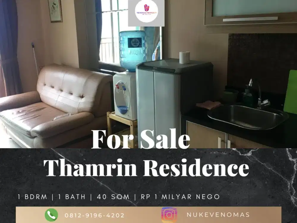 Dijual Apartement Thamrin Residence Tipe L 1BR Furnished