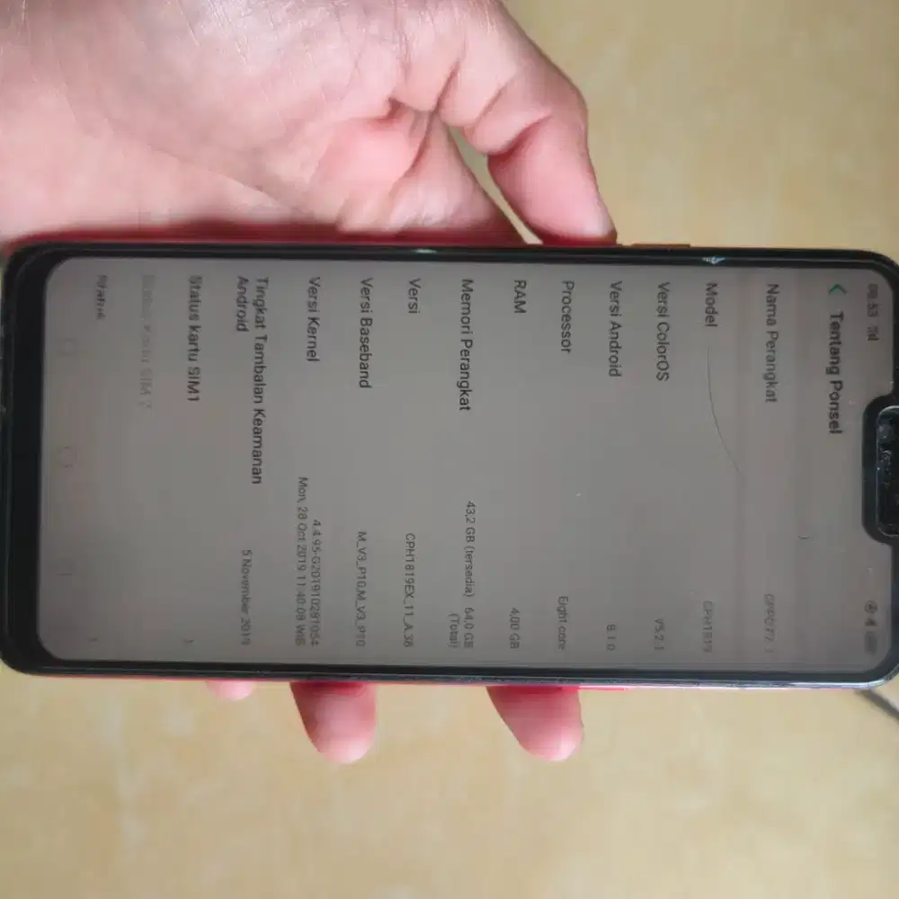 Oppo F7 ram 4 handphone dan cas