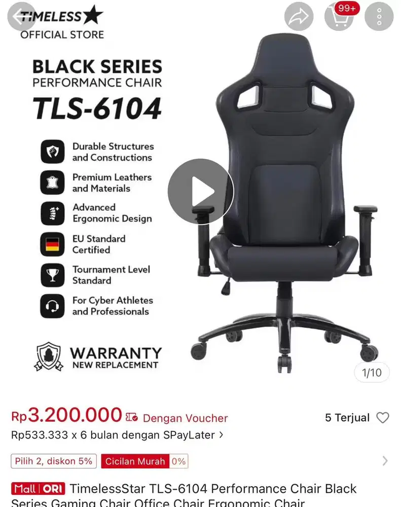 Kursi gaming TIMELESS STAR