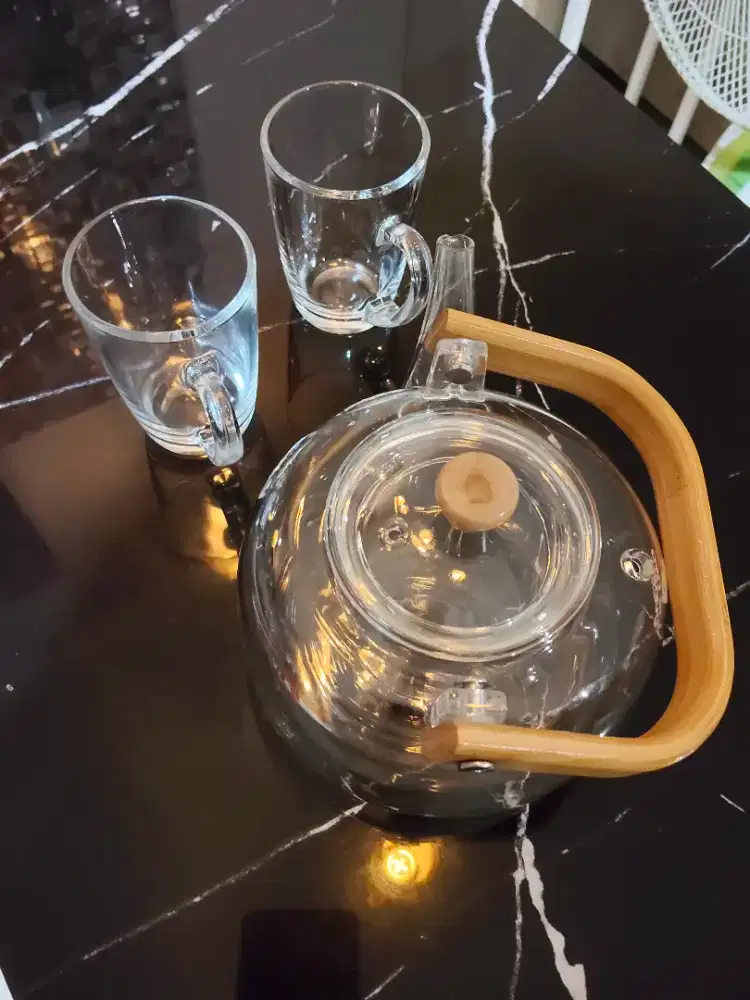 1 Set Teko dan Cangkir kaca estetik