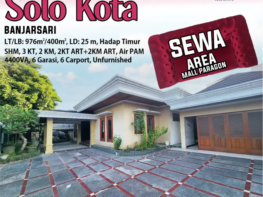 DISEWAKAN RUMAH MEWAH DI SOLO DEKAT PARAGON MALL