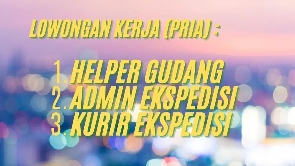 Lowongan kerja ekspedisi