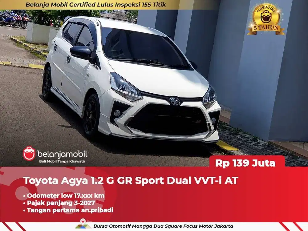 [ LOW KM 17RB ] Toyota Agya 1.2 G GR Sport Dual VVTi AT 2023/2024