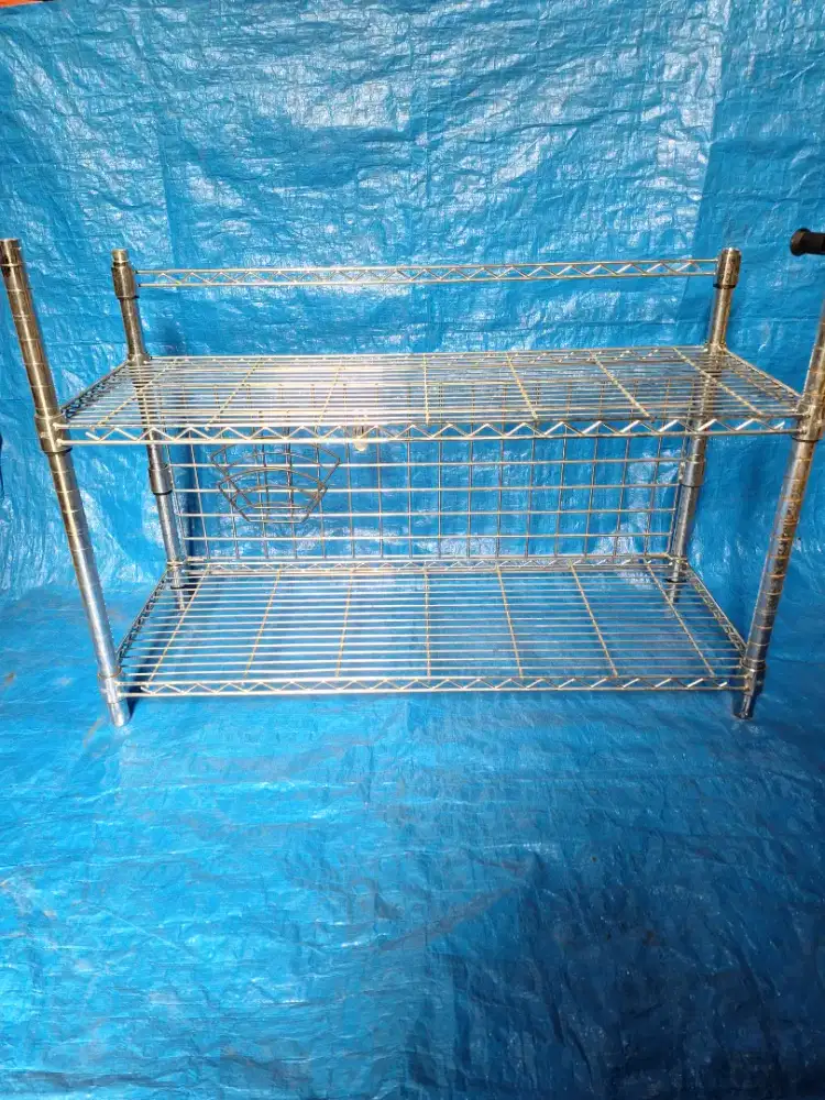 Rak Stainless stell serba guna 90 cm x 35 cm x 60 cm