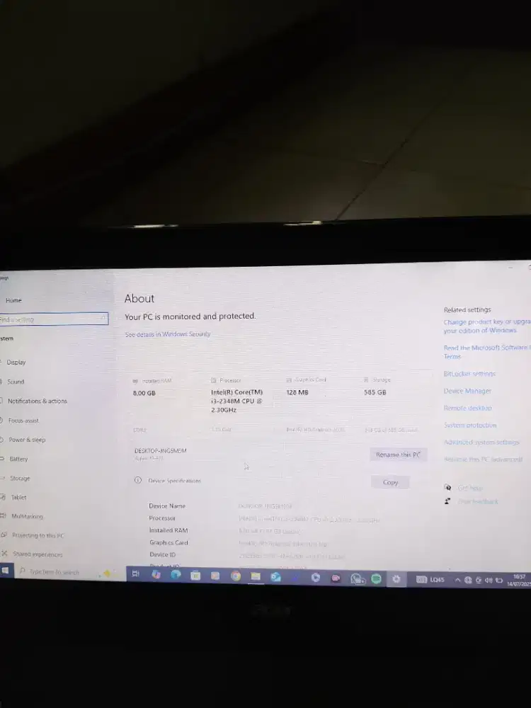 Laptop Acer Aspire E1 471 2011 ram 4 GB Upgrade to 8 GB SSD + HDD