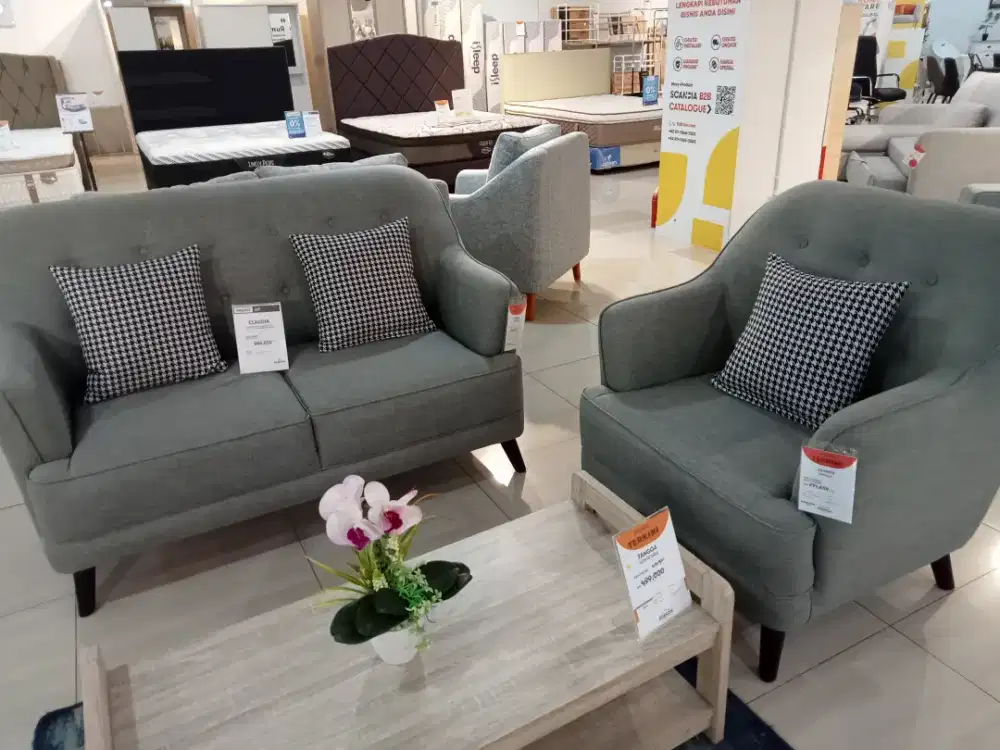 Kredit S-SOFA 2Seater Claudia Scandia Stone Gray