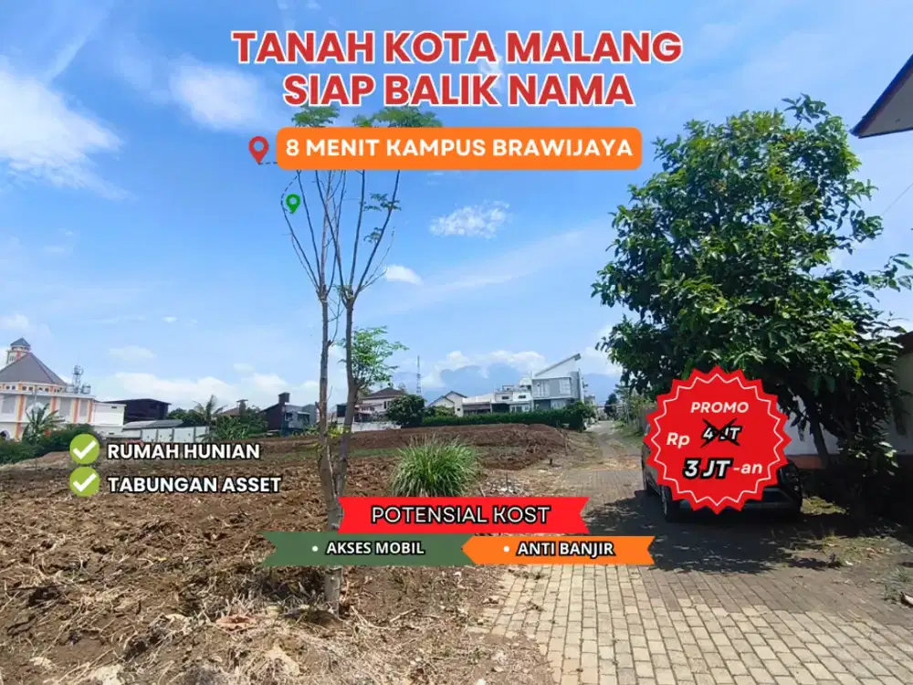 Tanah Kota Malang Siap Bangun Dekat Kampus Brawijaya dan UMM Potensial Rukost