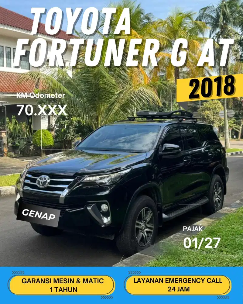 TOYOTA FORTUNER G DIESEL 2018 AT MATIC GENAP