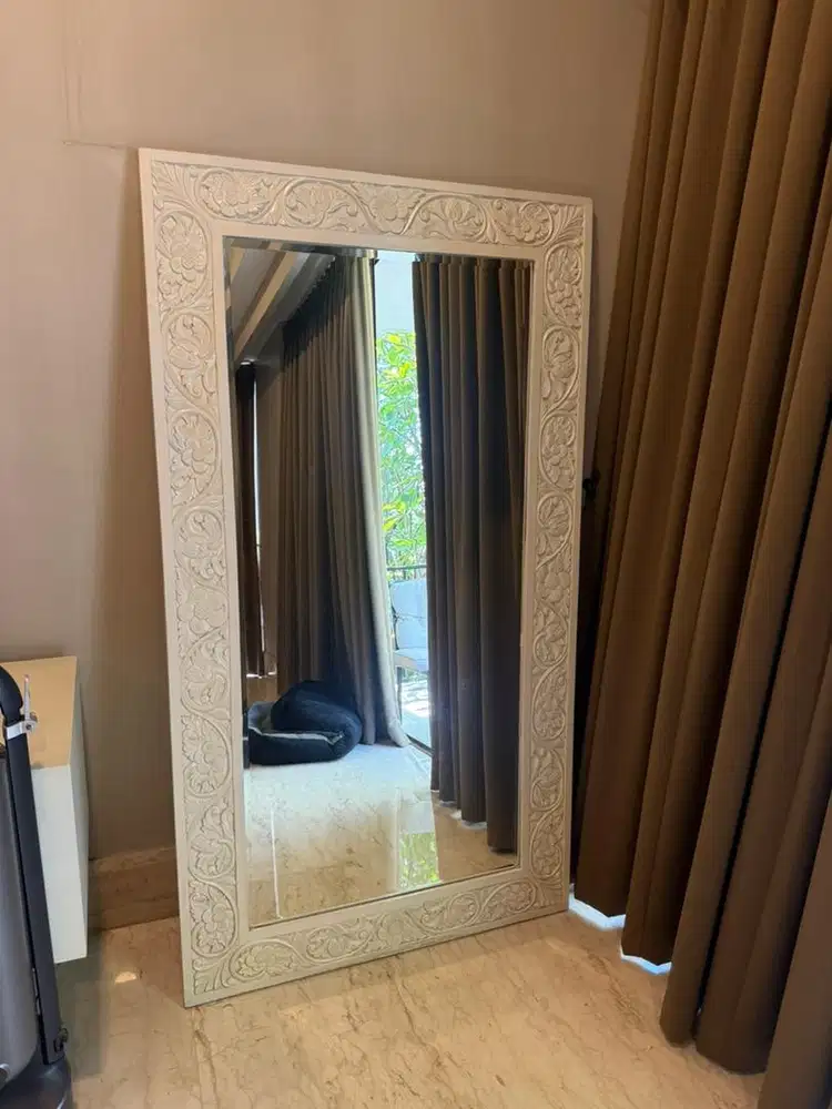 Cermin custom kayu motif