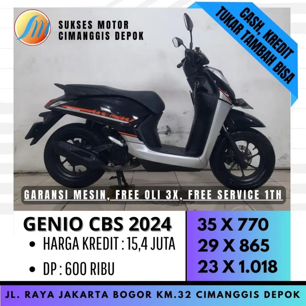 HONDA GENIO CBS 2024 DP 600 CICILAN RINGAN KREDIT DI SUKSES MOTOR