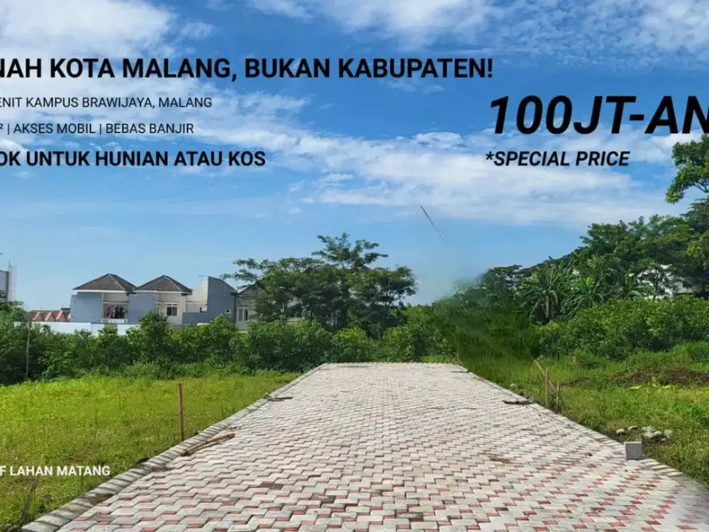 Tanah Murah Kota Malang dekat Kampus Brawijaya