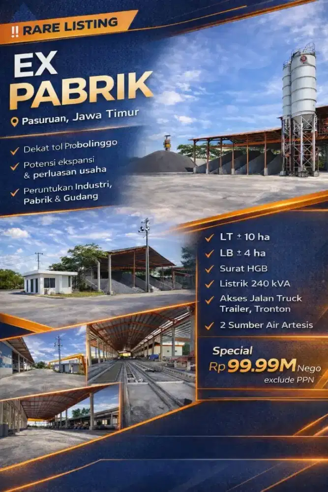 Dijual Ex Pabrik di Pasuruan