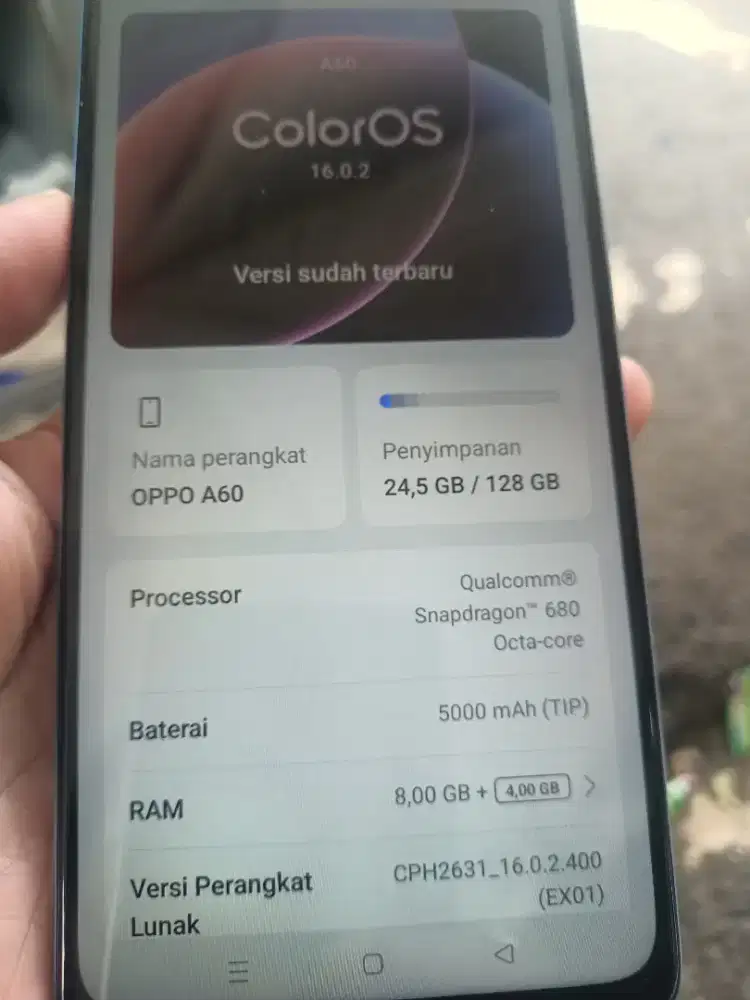 di jual hp oppo A60 Ram 8/128 gb