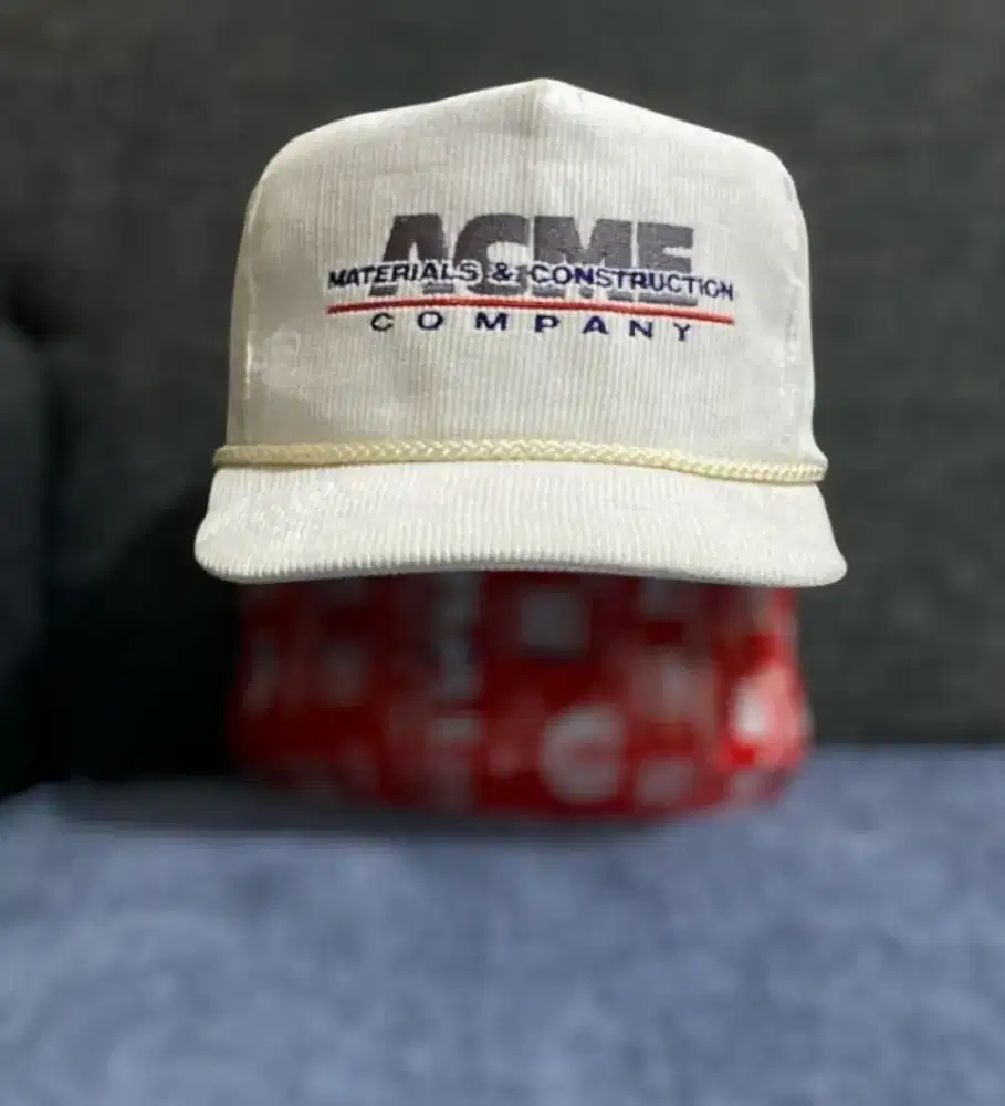 TOPI CORDUROY PUTIH LAWAS VINTAGE ROPE HAT TALI PRELOVED