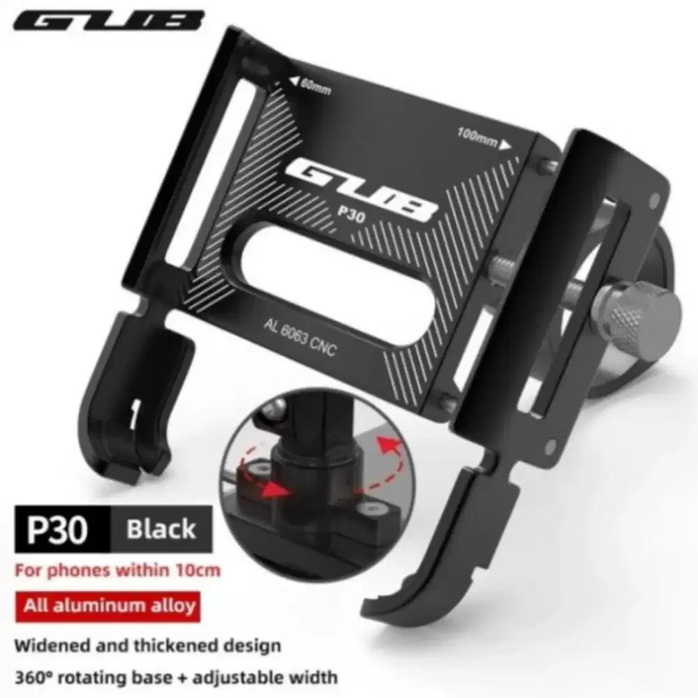 2 buah GUB P30 OEM HOLDER HP ALUMINIUM HITAM