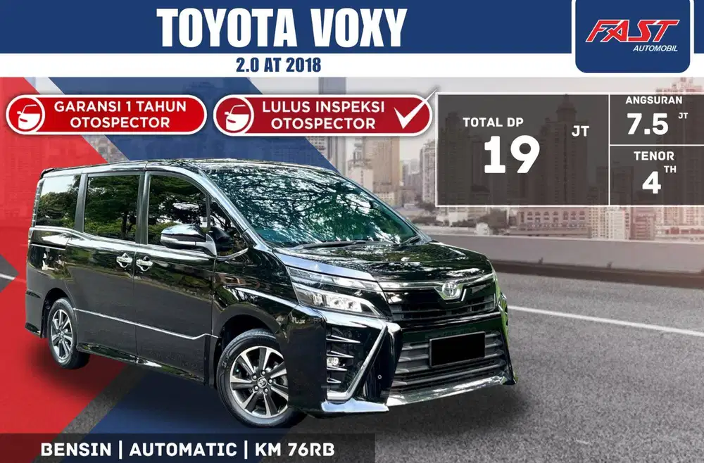 TOYOTA VOXY 2018 2.0 AT PANORAMIC KM.76RB RECORD & PAJAK PANJANG
