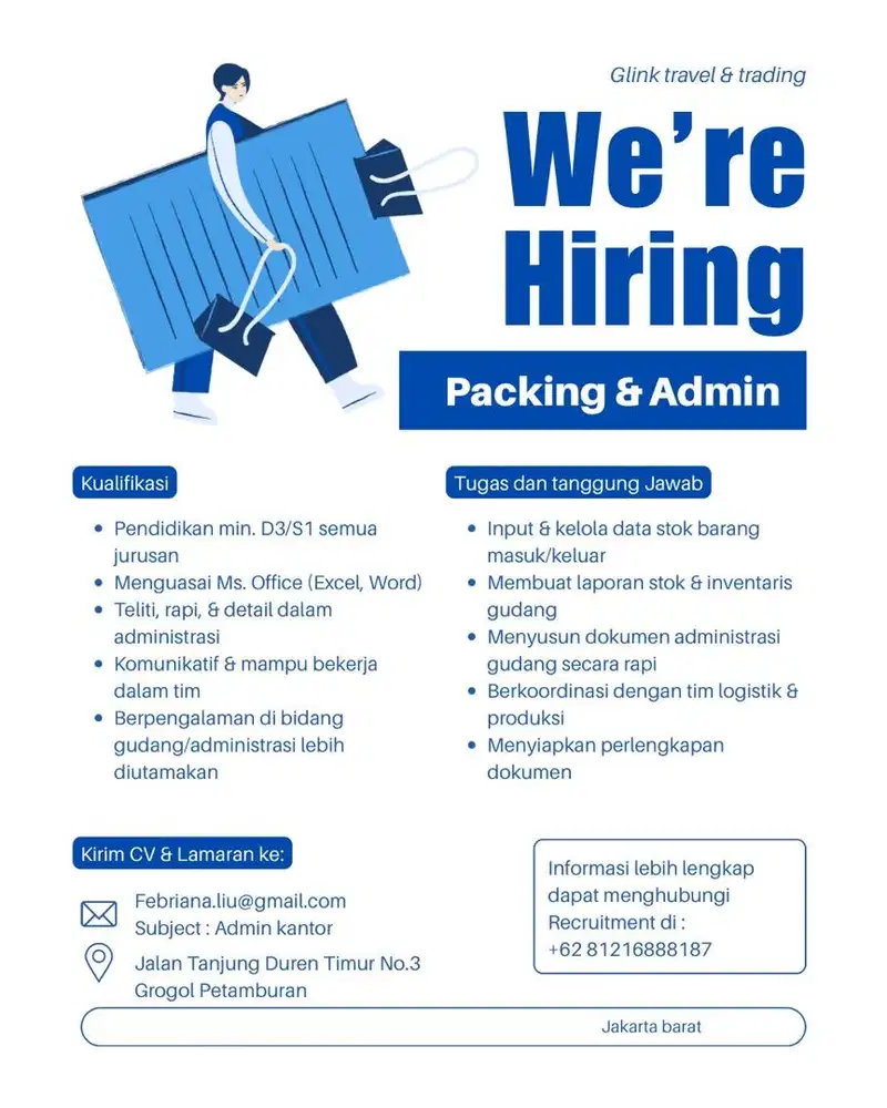 Admin travel dan packing